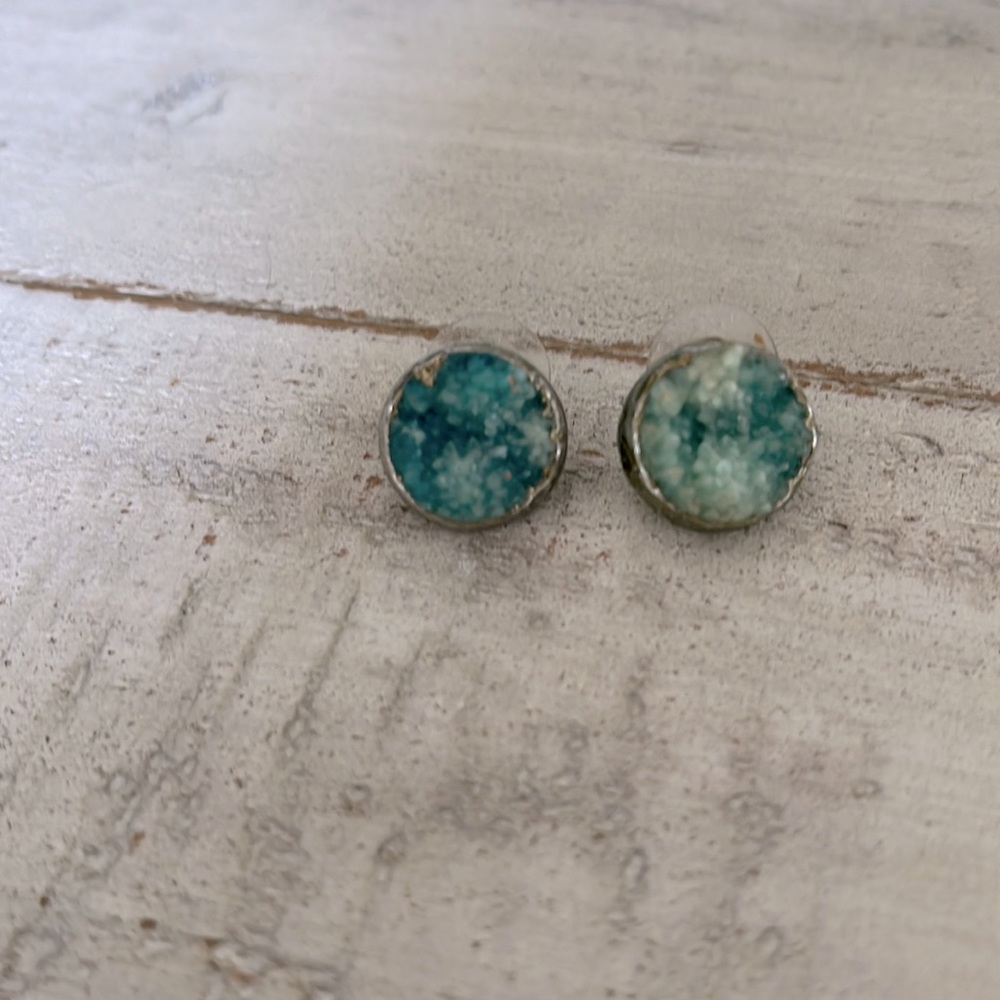 Chunky blue stone earrings